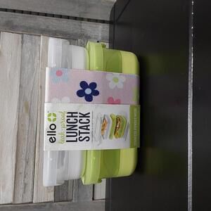 Ello 2pk Plastic Lunch Stack Food Storage Container | Yellow/White